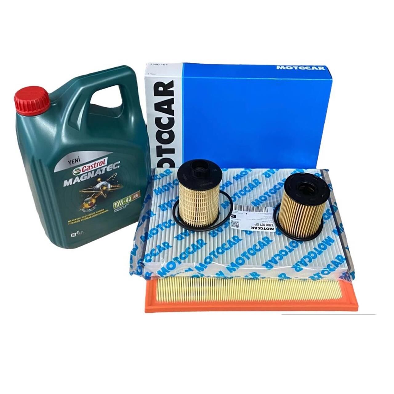 Opel Astra H 1.3 Dizel Periyodik Bakım Filtre Seti-Castrol 10/40 4 LT (Yağ Filtresi Tırnaklı Tip) Motocar Marka